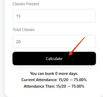 Attendance Percentage Calculator