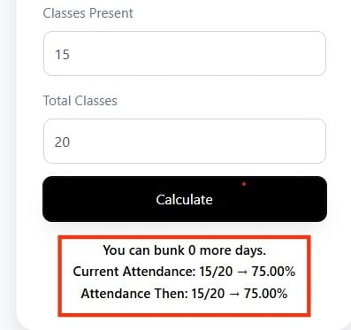 Attendance Calculator Online